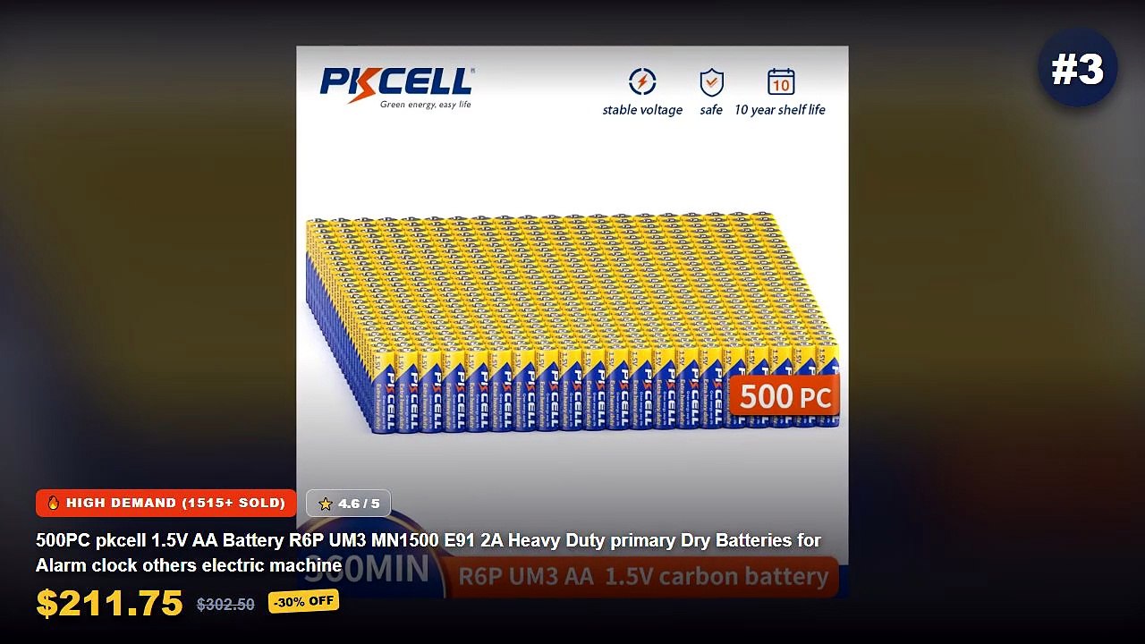 Amazing Heavy Duty Alarm Clock You Need To See - 40PC PKCELL R6P UM3 MN1500 E91 1.5V AA Battery 2A Heavy Duty primary Dr...