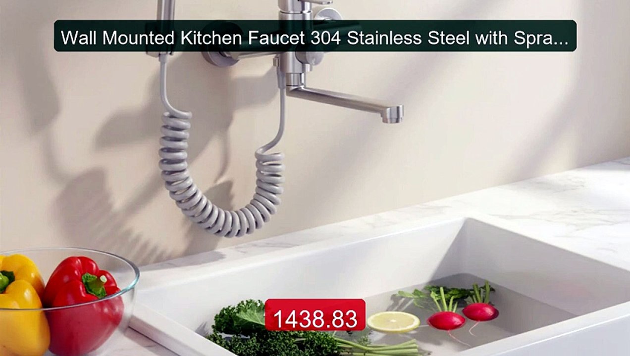 Wall Mounted Kitchen Faucet 304 Stainless Steel with Spray ... -- Top Pick 2026 | Unbeatable Price!