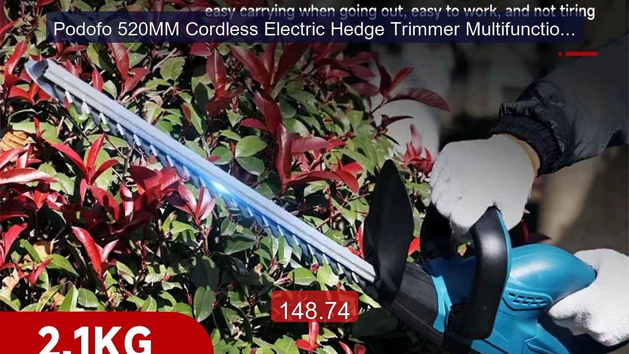 Podofo 520MM Cordless Electric Hedge Trimmer Multifunction Double ... -- Best Deal 2026 | Shop Now!