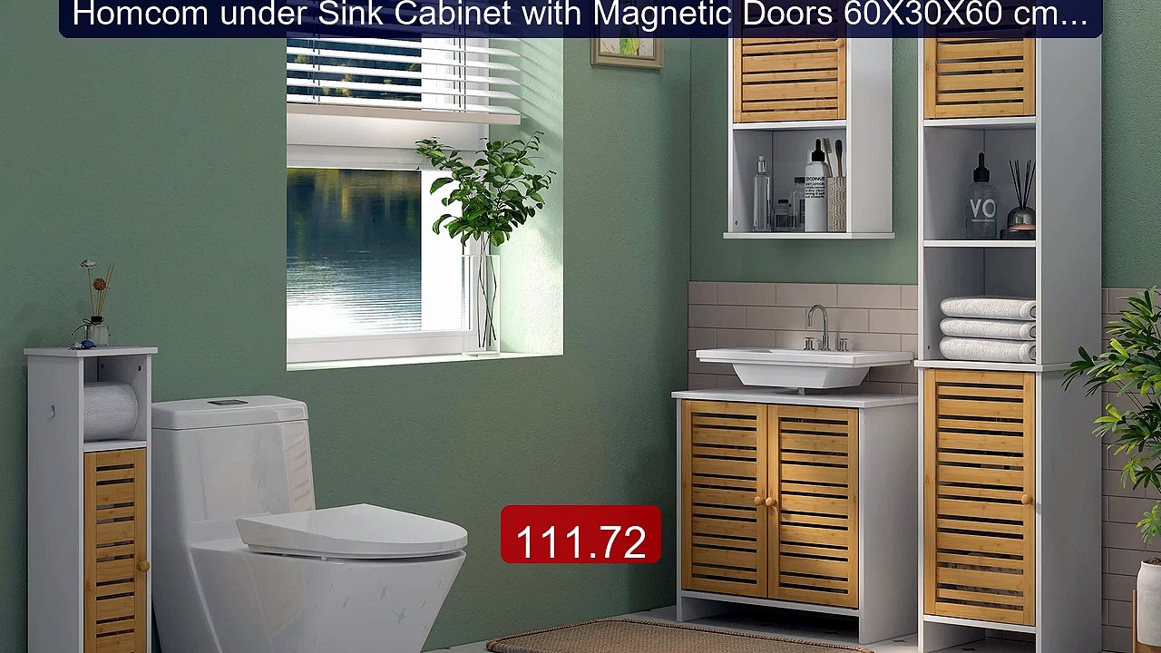 Homcom under Sink Cabinet with Magnetic Doors 60X30X60 cm White an... -- Best Deal 2026 | Shop Now!