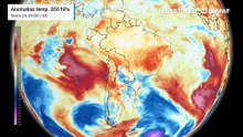 Sexta-feira, 24 de julho: Anomalias de temperatura do ar em 850 hPa