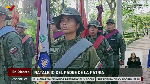 FANB del edo. Anzoátegui rinde honores a El Libertador Simón Bolívar a 243 años de su natalicio