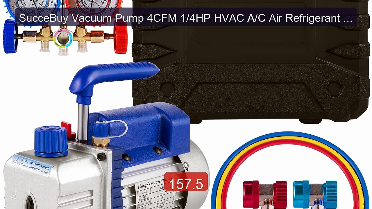 SucceBuy Vacuum Pump 4CFM 1/4HP HVAC A/C Air Refrigerant Rotar... -- Best Buy 2026 | Great Quality!