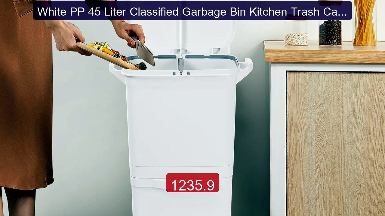 White PP 45 Liter Classified Garbage Bin Kitchen Trash Can Sorting ... -- Top Rated 2026 | Buy Now!