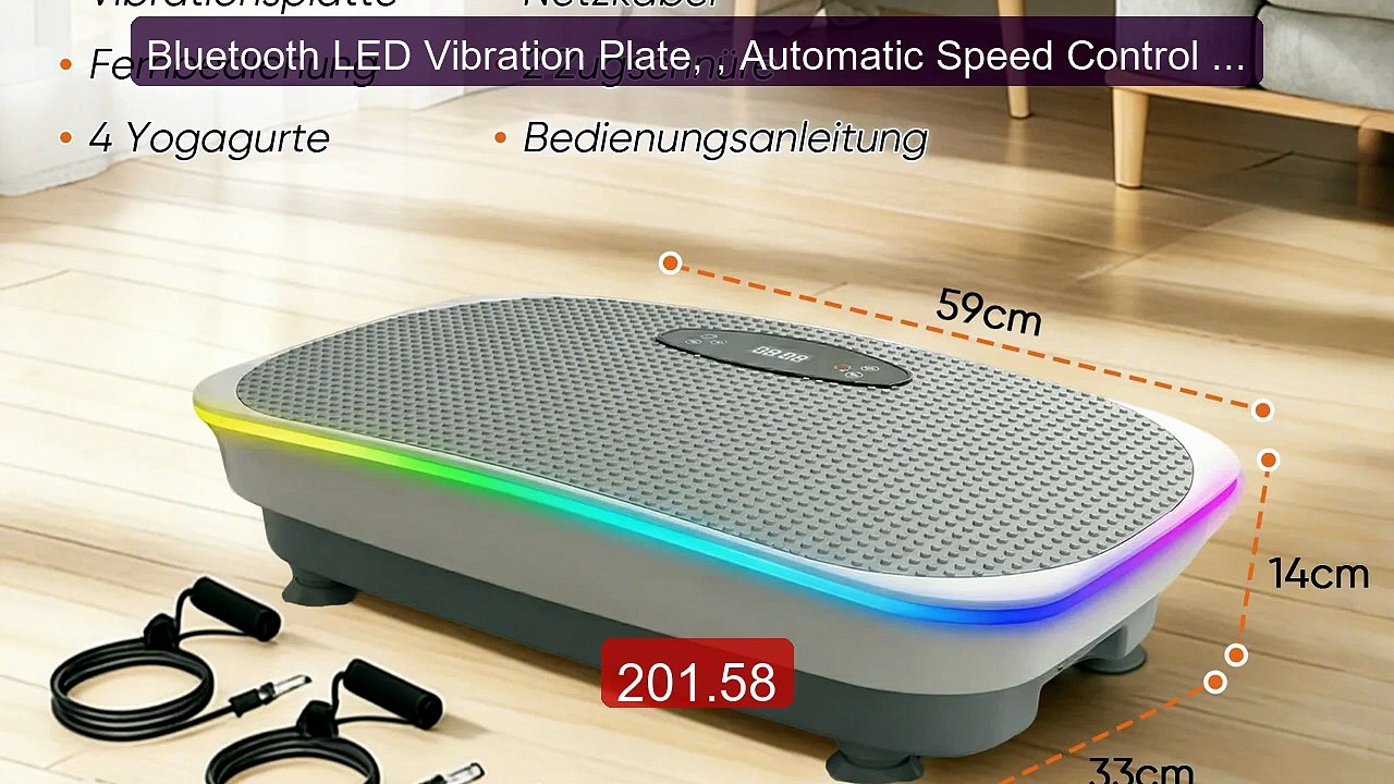 Bluetooth LED Vibration Plate, , Automatic Speed Control + P1-... -- Hot Deal 2026 | Limited Offer!