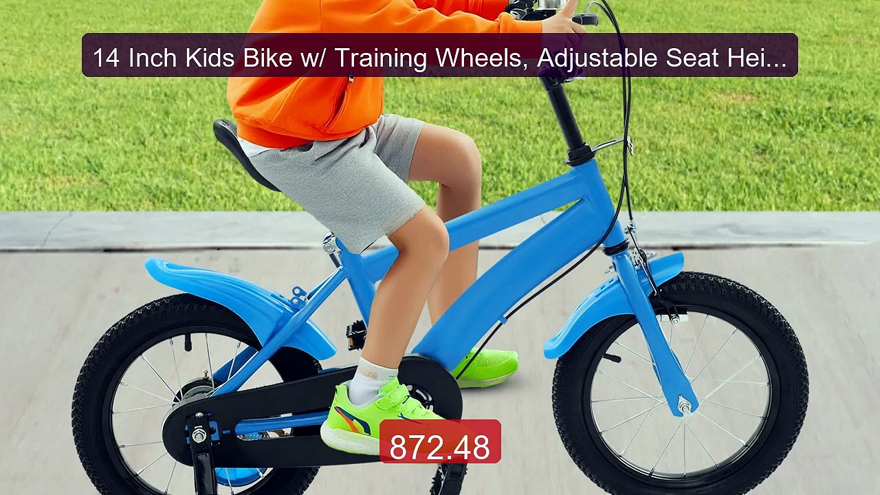 14 Inch Kids Bike w/ Training Wheels, Adjustable Seat Height Dual ... -- Best Deal 2026 | Shop Now!