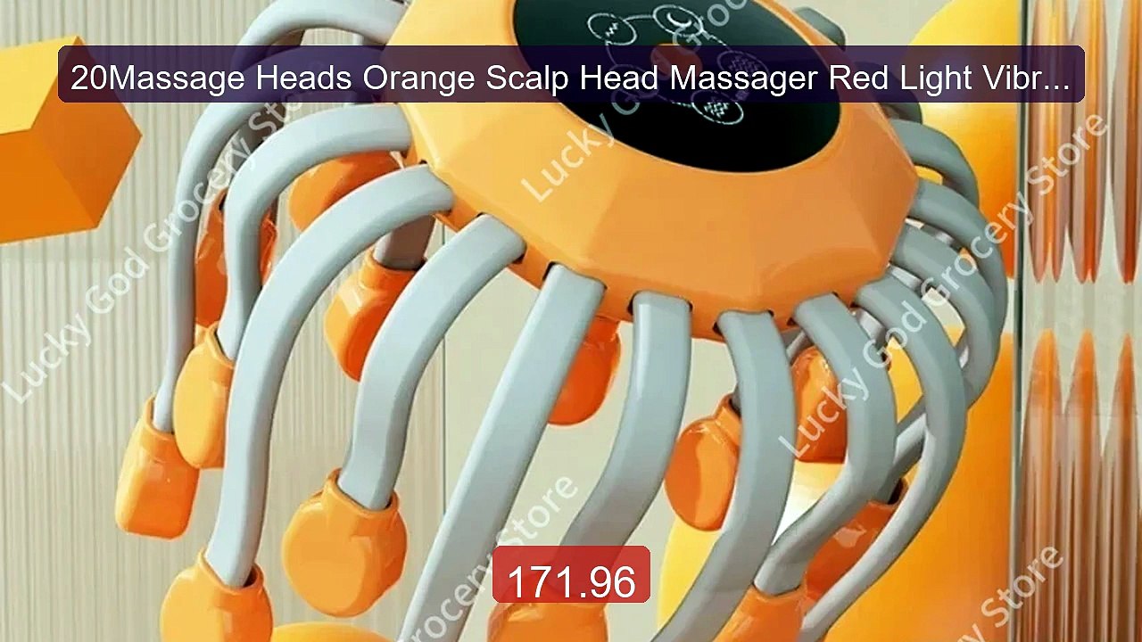 20Massage Heads Orange Scalp Head Massager Red Light Vibrator Octop... -- Top Rated 2026 | Buy Now!