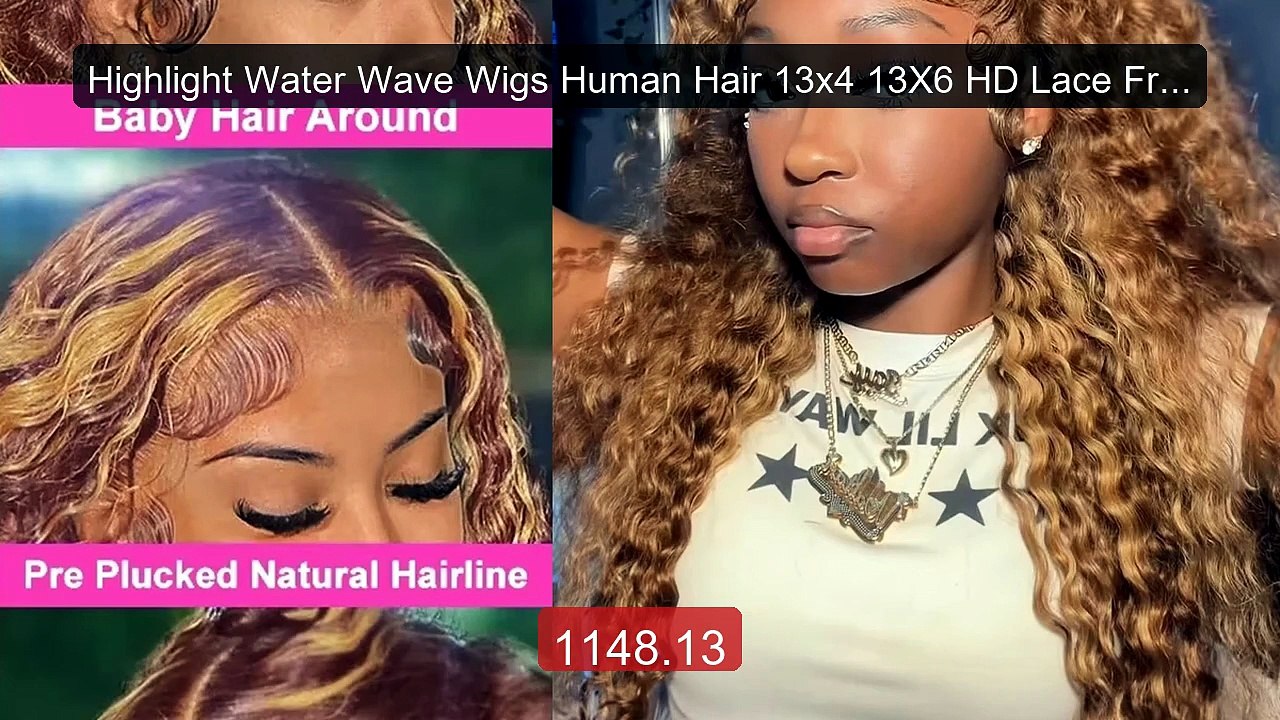 Highlight Water Wave Wigs Human Hair 13x4 13X6 HD Lace Frontal Wigs... -- Top Rated 2026 | Buy Now!