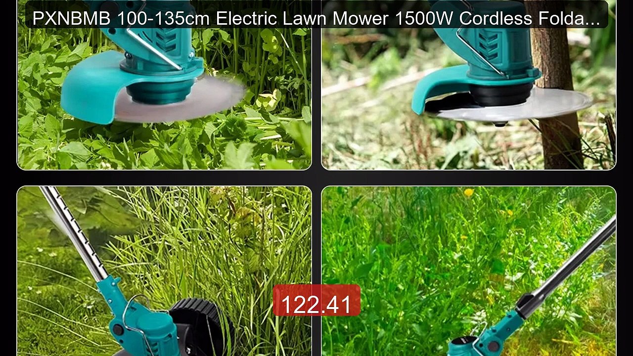 PXNBMB 100-135cm Electric Lawn Mower 1500W Cordless Foldabl... -- Top Pick 2026 | Unbeatable Price!