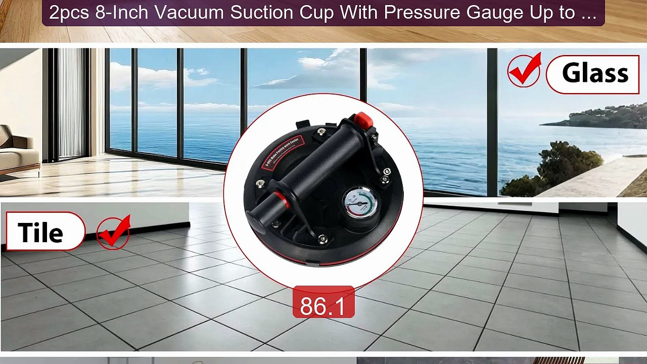 2pcs 8-Inch Vacuum Suction Cup With Pressure Gauge Up to 200 kg Lif... -- Top Rated 2026 | Buy Now!