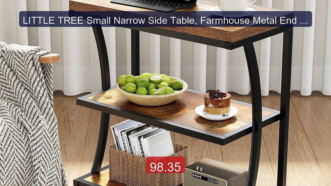 LITTLE TREE Small Narrow Side Table, Farmhouse Metal End Accent Ta... -- Best Deal 2026 | Shop Now!