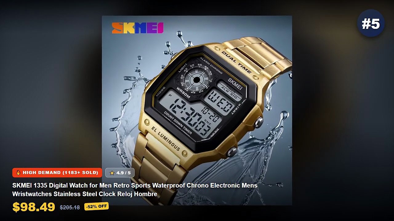 Why Everyone Is Buying Retro Alarm Clock - SKMEI 1335 Digital Watch for Men Retro Sports Waterproof Chrono Electronic Me...
