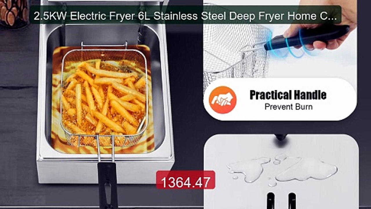 2.5KW Electric Fryer 6L Stainless Steel Deep Fryer Home Com... -- Top Pick 2026 | Unbeatable Price!