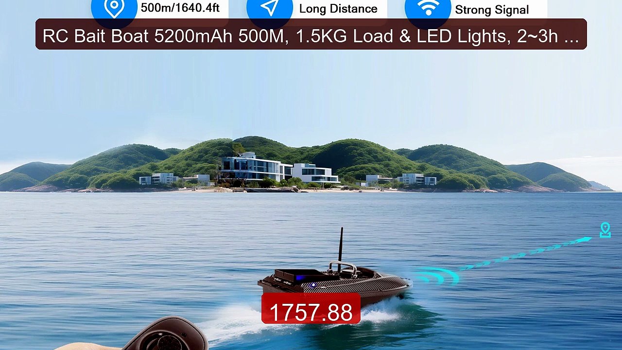 RC Bait Boat 5200mAh 500M, 1.5KG Load & LED Lights, 2~3h Runt... -- Amazing Value 2026 | Must Have!