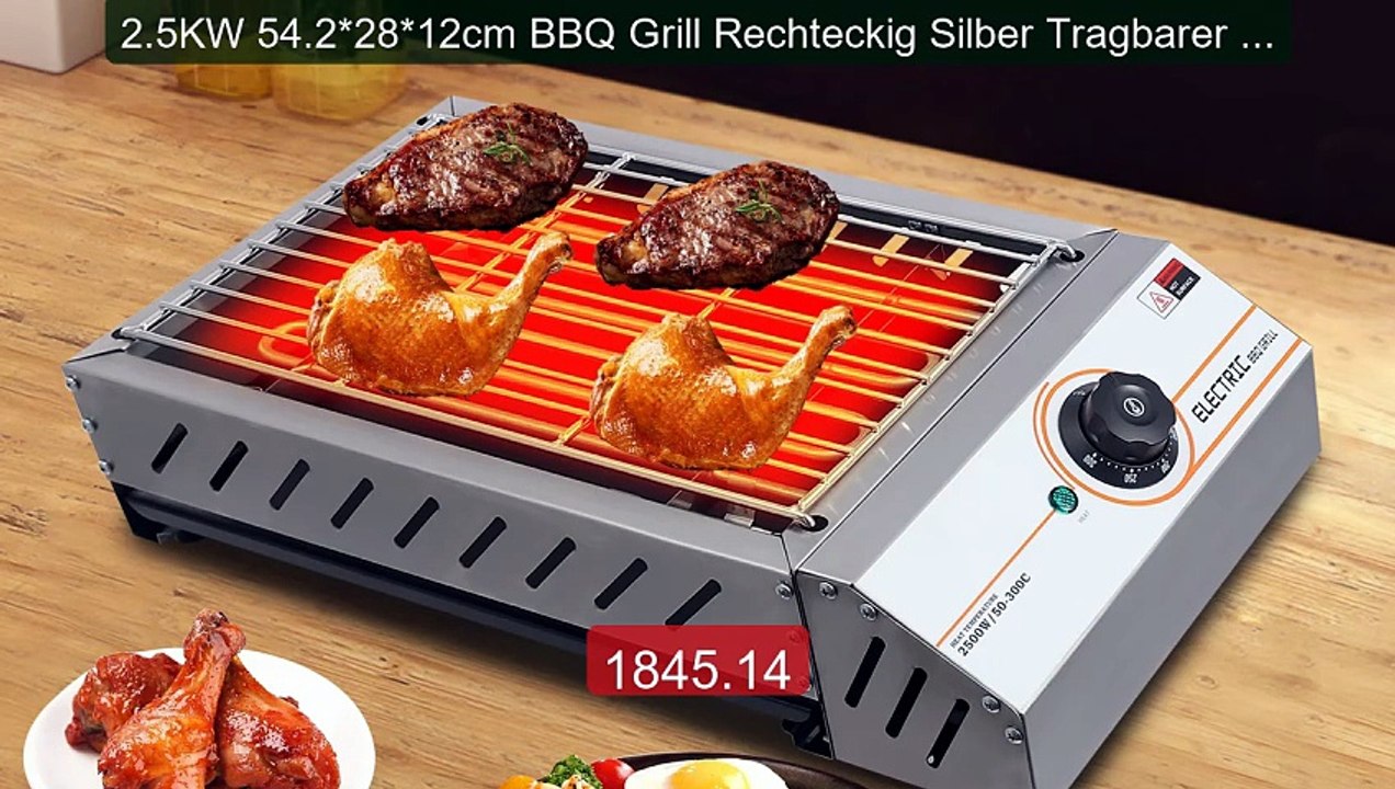 2.5KW 54.2*28*12cm BBQ Grill Rechteckig Silber Tragbarer El... -- Top Pick 2026 | Unbeatable Price!