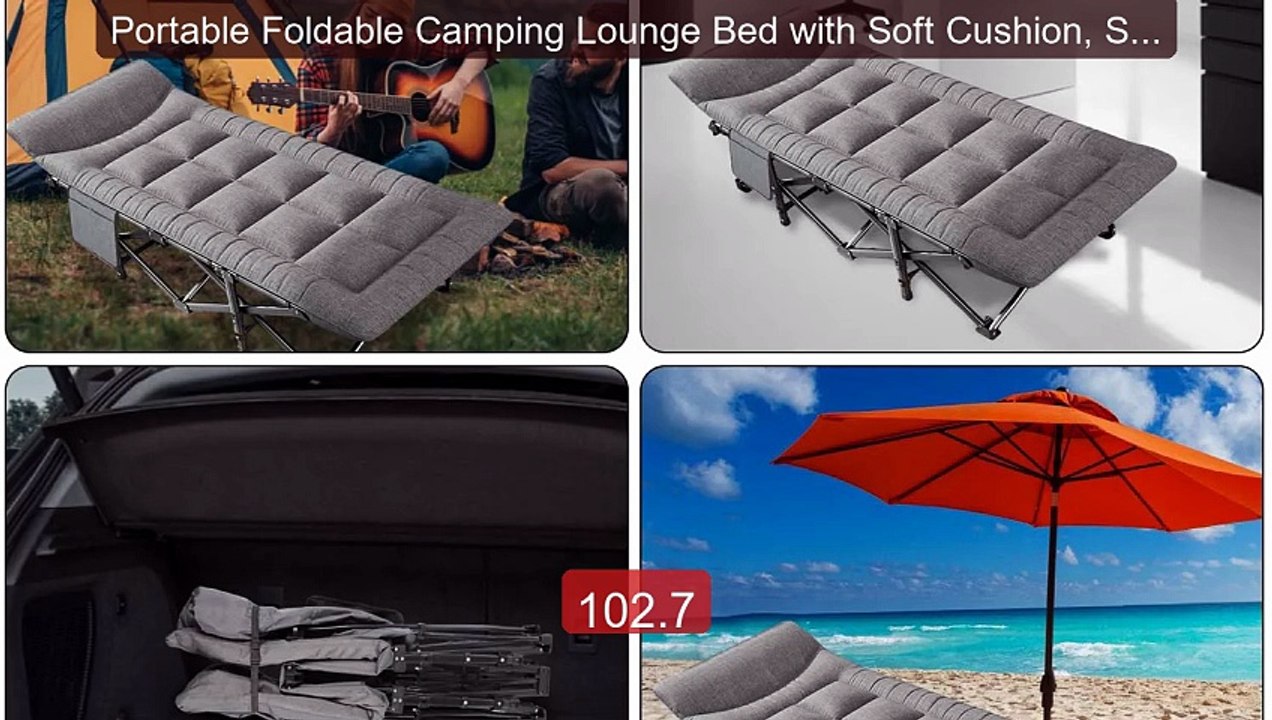 Portable Foldable Camping Lounge Bed with Soft Cushion, Sturdy... -- Hot Deal 2026 | Limited Offer!