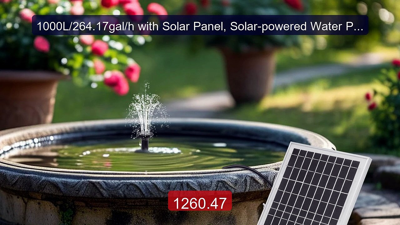 1000L/264.17gal/h with Solar Panel, Solar-powered Water Pump F... -- Hot Deal 2026 | Limited Offer!