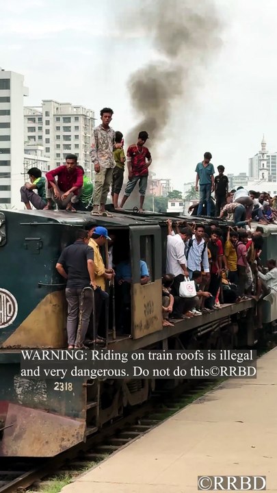 🛑Stop train roof and engine riding! ⚠️🚆