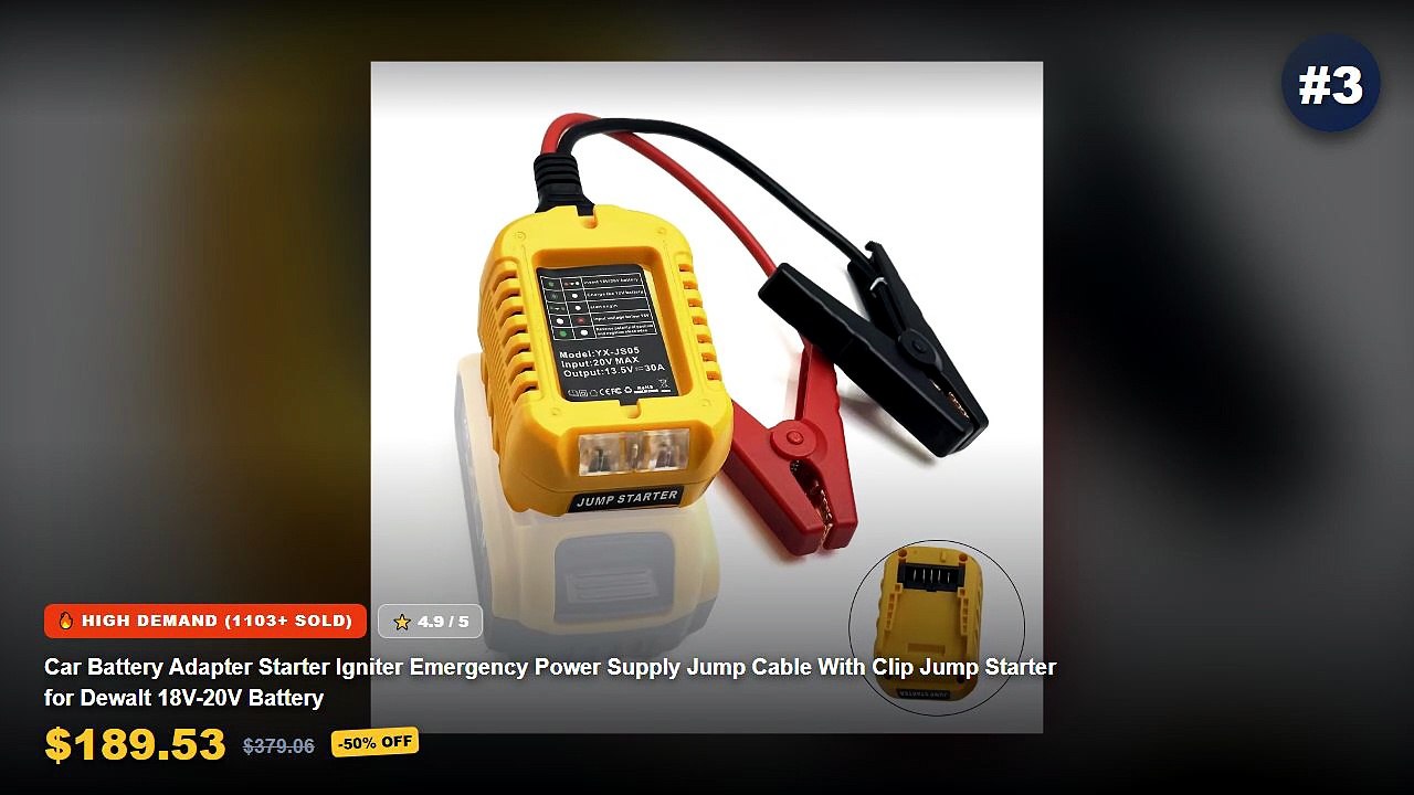 Ultimate Guide to the Best Electric Jump Starter - Igniter Jump Starter For Makita For DeWalt For Milwaukee 18V Car or M...