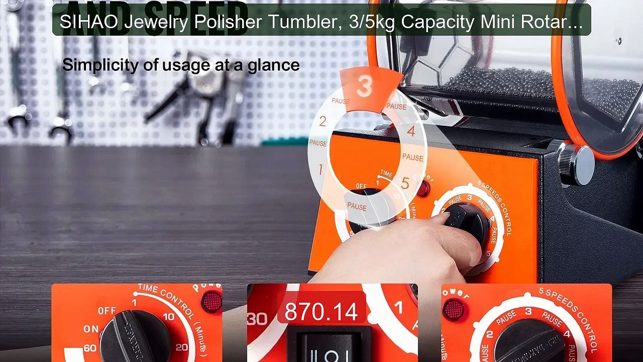 SIHAO Jewelry Polisher Tumbler, 3/5kg Capacity Mini Rotary Tu... -- Amazing Value 2026 | Must Have!