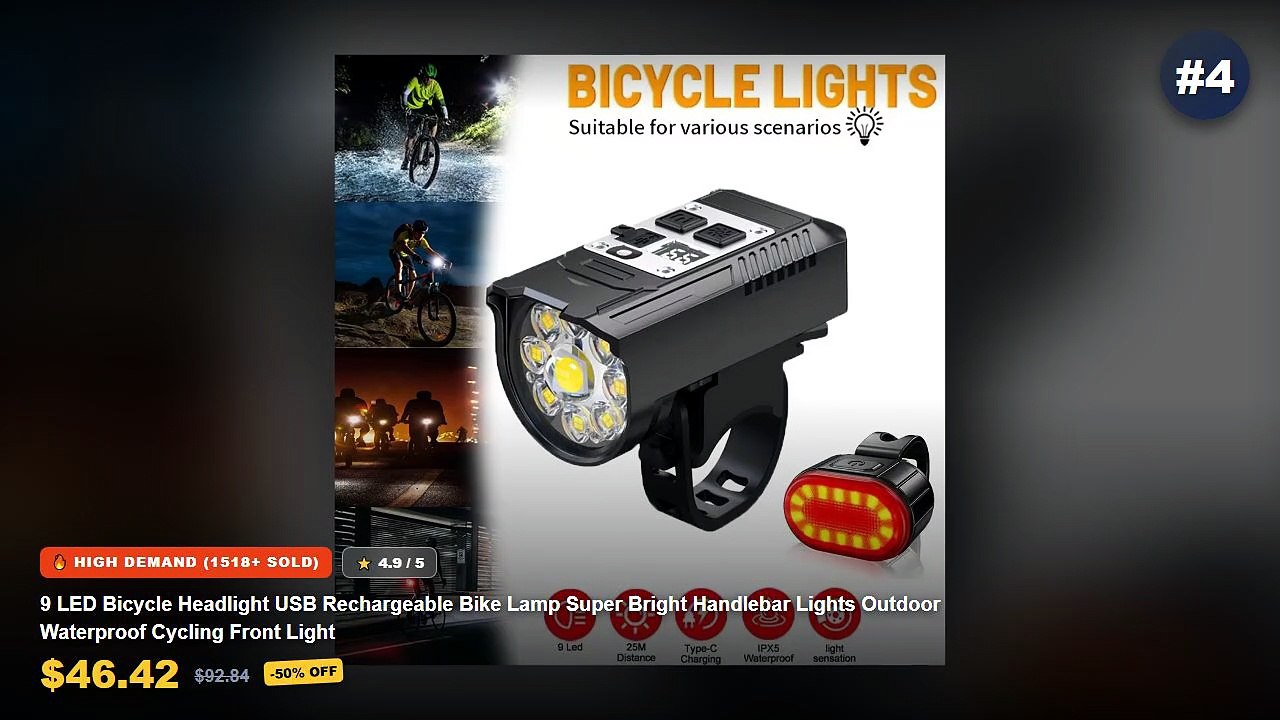 Amazing Rechargeable Bike Light You Need To See - Bike Light Set Bicycle Headlight Taillight USB Rechargeable MTB Bike F...