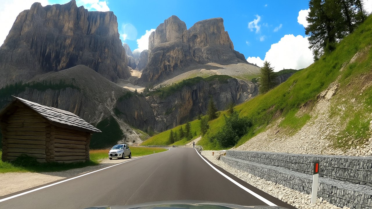 Dolomites Passo Gardena Epic Drive 4K 60fps