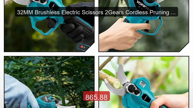32MM Brushless Electric Scissors 2Gears Cordless Pruning Shear... Hot Deal 2026 | Limited Offer!