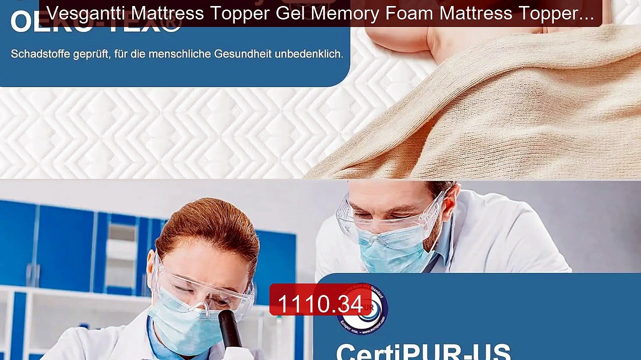 Vesgantti Mattress Topper Gel Memory Foam Mattr...