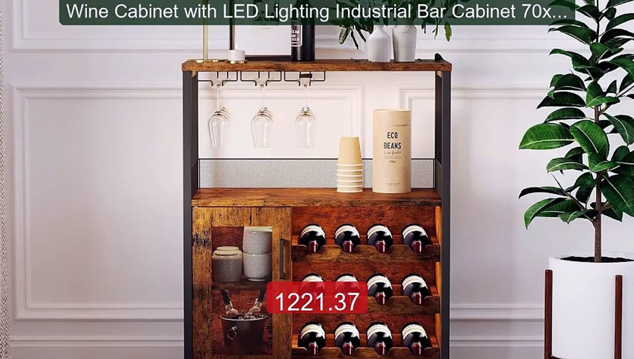 Wine Cabinet with LED Lighting Industrial Bar Cabinet 70x35x92... -- Best Buy 2026 | Great Quality!