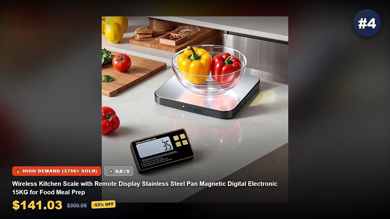 Amazing Magnetic Food Scale You Need To See - Wireless Kitchen Scale with Remote Display Stainless Steel Pan Magnetic Di...