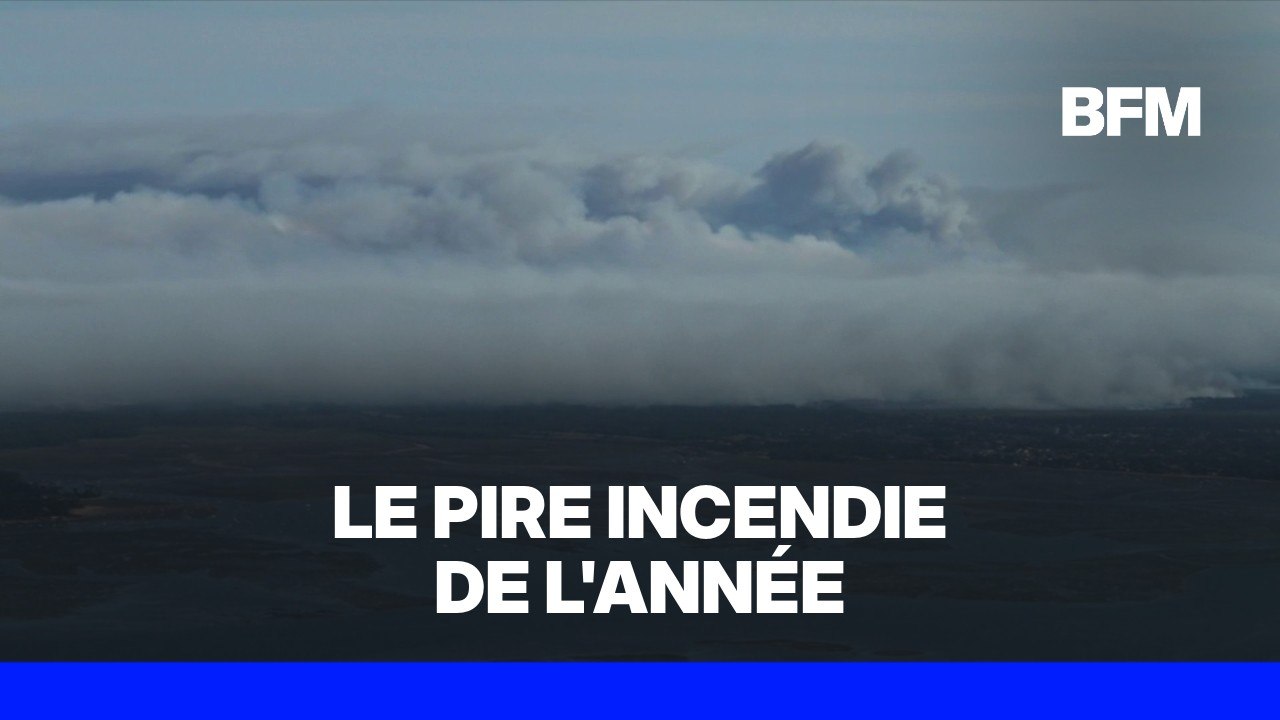 L'incendie qui touche le Cap-Ferret vu du ciel