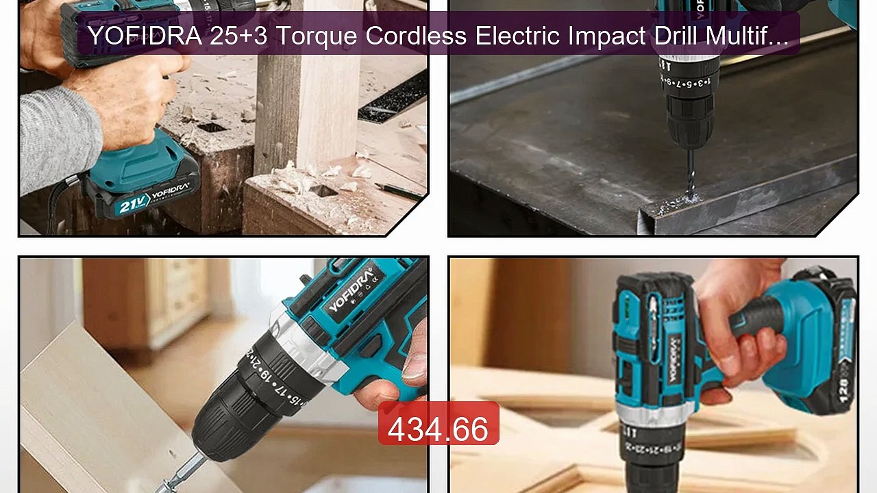 YOFIDRA 25+3 Torque Cordless Electric Impact Drill Multifunction Sc... -- Top Rated 2026 | Buy Now!