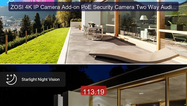 ZOSI 4K IP Camera Add-on PoE Security Camera Two Way Audio 8MP... Hot Deal 2026 | Limited Offer!