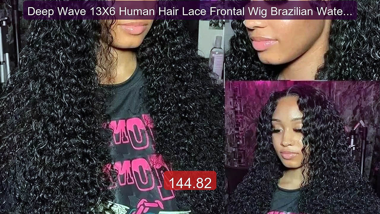 Deep Wave 13X6 Human Hair Lace Frontal Wig Brazilian Water Wav... -- Hot Deal 2026 | Limited Offer!
