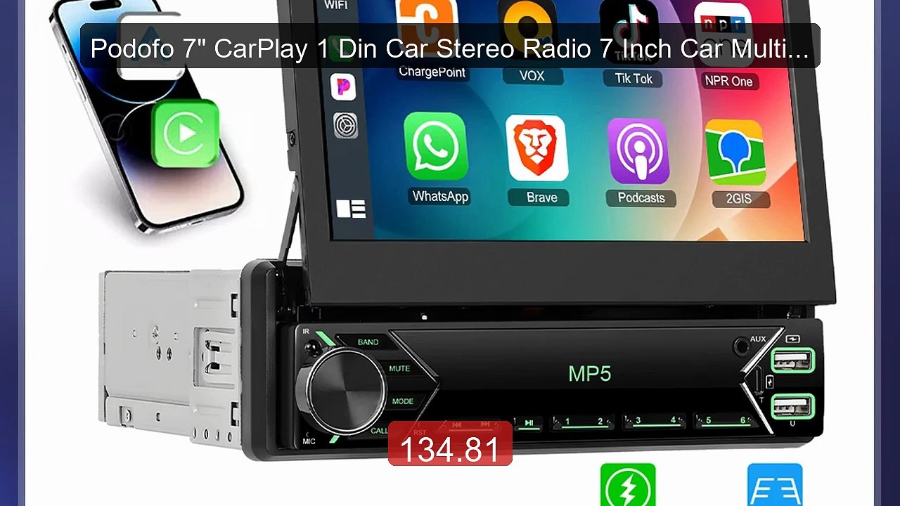Podofo 7" CarPlay 1 Din Car Stereo Radio 7 Inch Car Multimedia... -- Hot Deal 2026 | Limited Offer!
