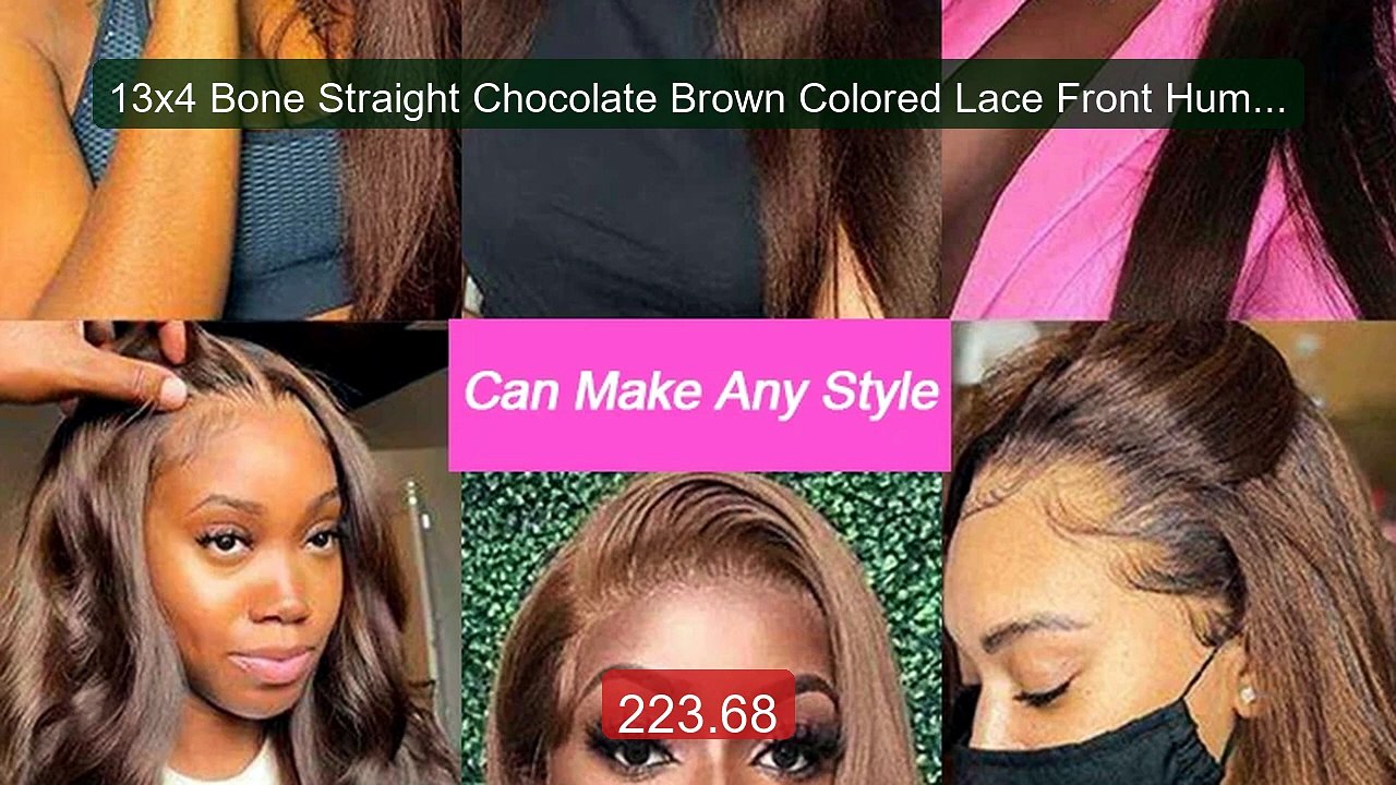13x4 Bone Straight Chocolate Brown Colored Lace Front Human Hair W... -- Best Deal 2026 | Shop Now!