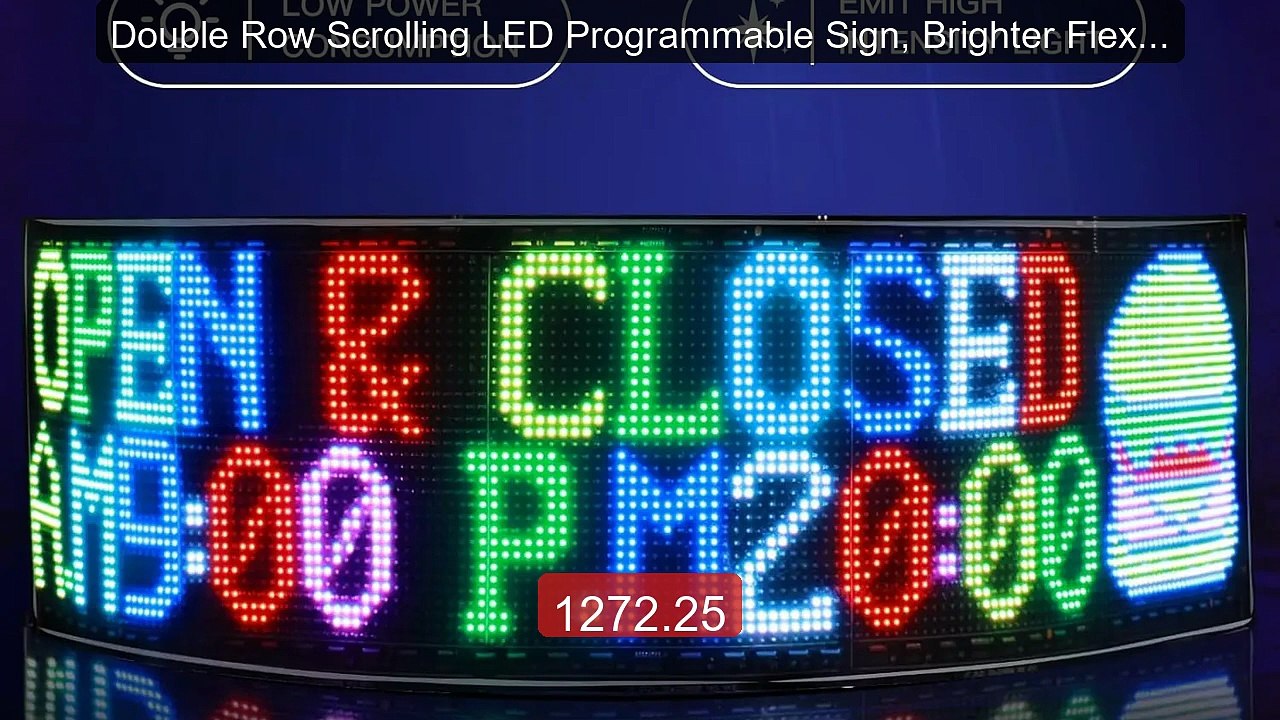 Double Row Scrolling LED Programmable Sign, Brighter Flexible APP ...