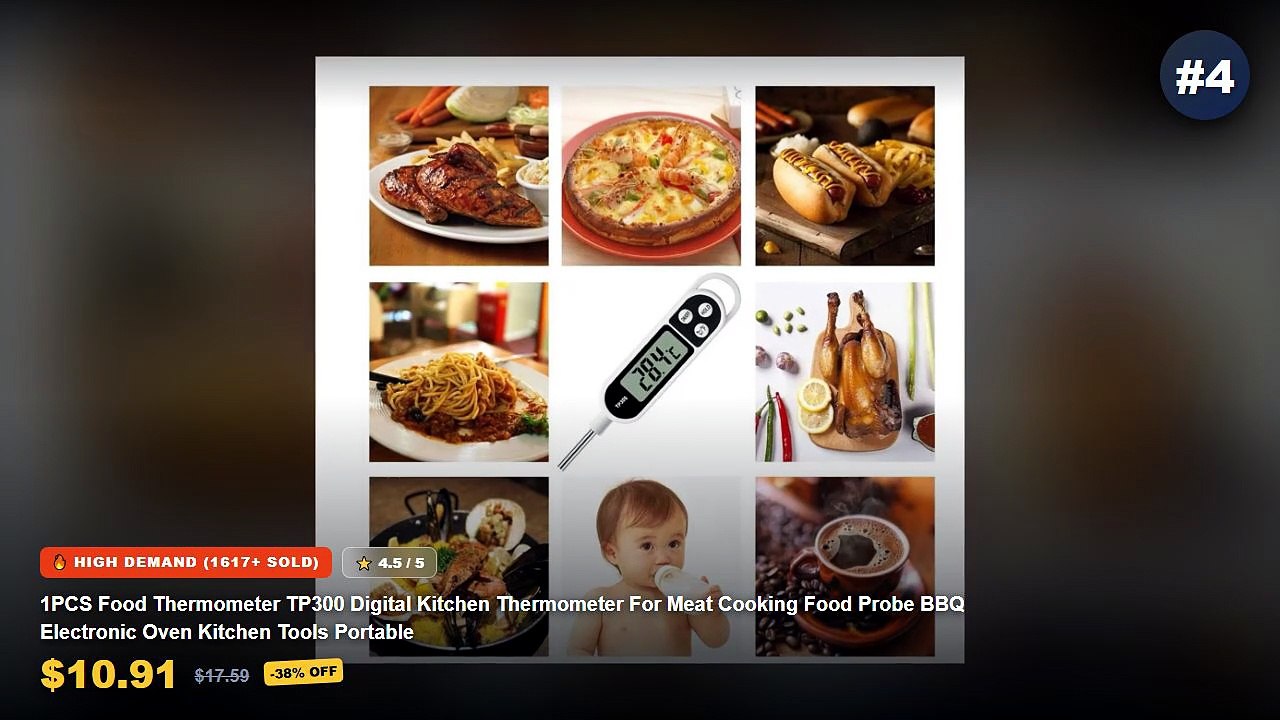 Cheap & Best Portable Meat Thermometer Unboxing & Review - Portable Digital Kitchen Thermometer BBQ Meat Water Milk Oil ...