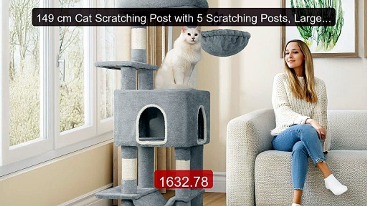 149 cm Cat Scratching Post with 5 Scratching Po...