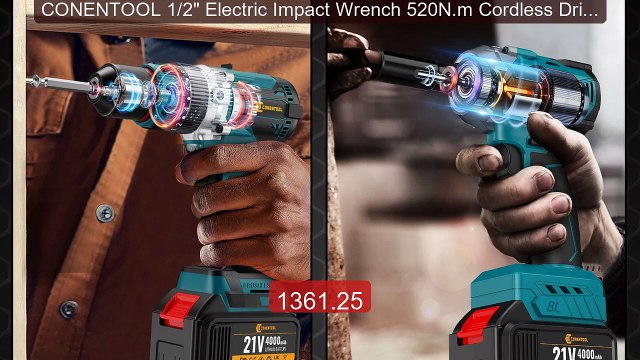 CONENTOOL 1/2 Electric Impact Wrench 520N.m Cordless Drill E... Amazing Value 2026 | Must Have!