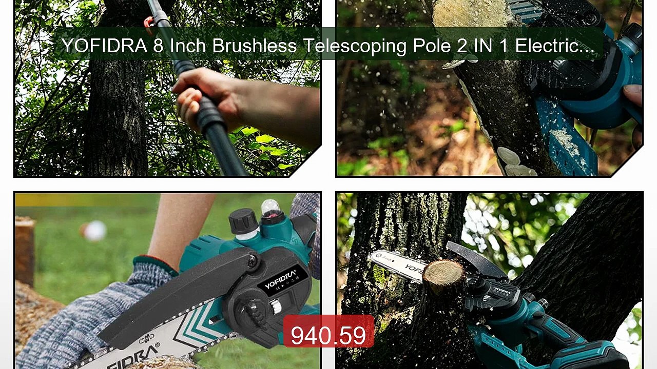 YOFIDRA 8 Inch Brushless Telescoping Pole 2 IN 1 Electric Cha... -- Amazing Value 2026 | Must Have!