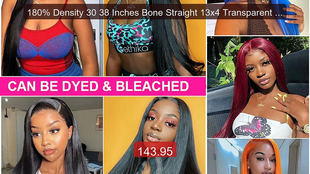180% Density 30 38 Inches Bone Straight 13x4 Transparent Lace ... -- Best Buy 2026 | Great Quality!