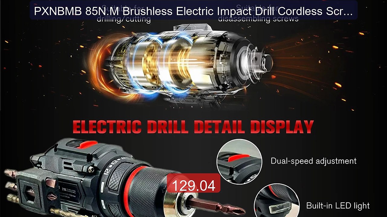 PXNBMB 85N.M Brushless Electric Impact Drill Cordless Screwdri... -- Hot Deal 2026 | Limited Offer!