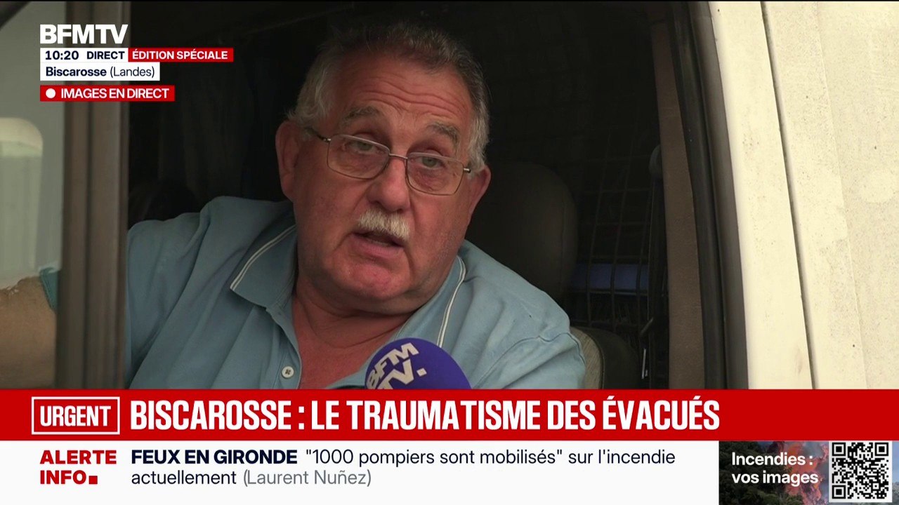 Incendie à Biscarrosse: "C'était assez anxiogène (...) Il fallait partir très vite", raconte Michel, évacué cette nuit