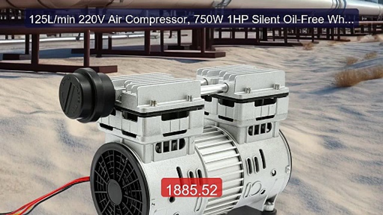125L/min 220V Air Compressor, 750W 1HP Silent Oil-Free Whisper Comp... -- Top Rated 2026 | Buy Now!