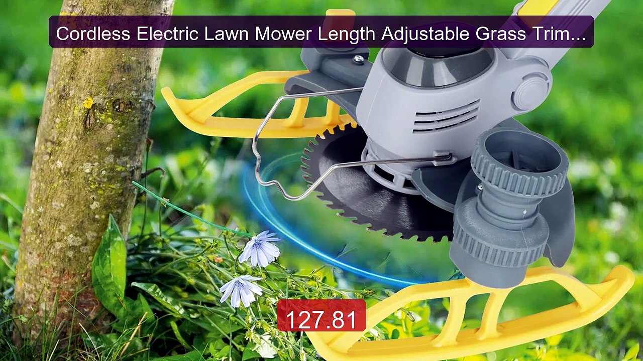 Cordless Electric Lawn Mower Length Adjustable Grass Trimmer Cutter... -- Top Rated 2026 | Buy Now!