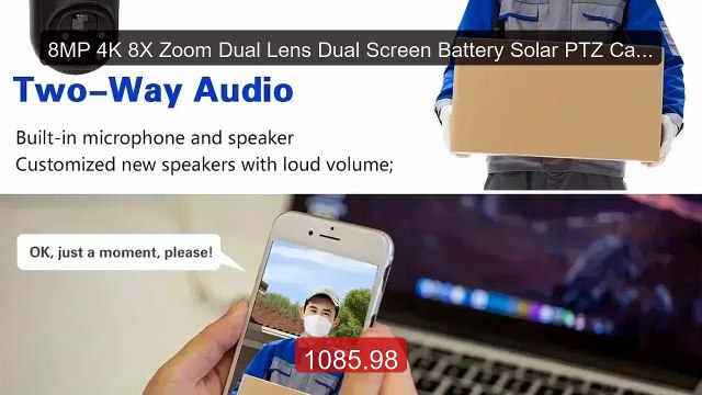 8MP 4K 8X Zoom Dual Lens Dual Screen Battery Solar PTZ Camera ... Hot Deal 2026 | Limited Offer!