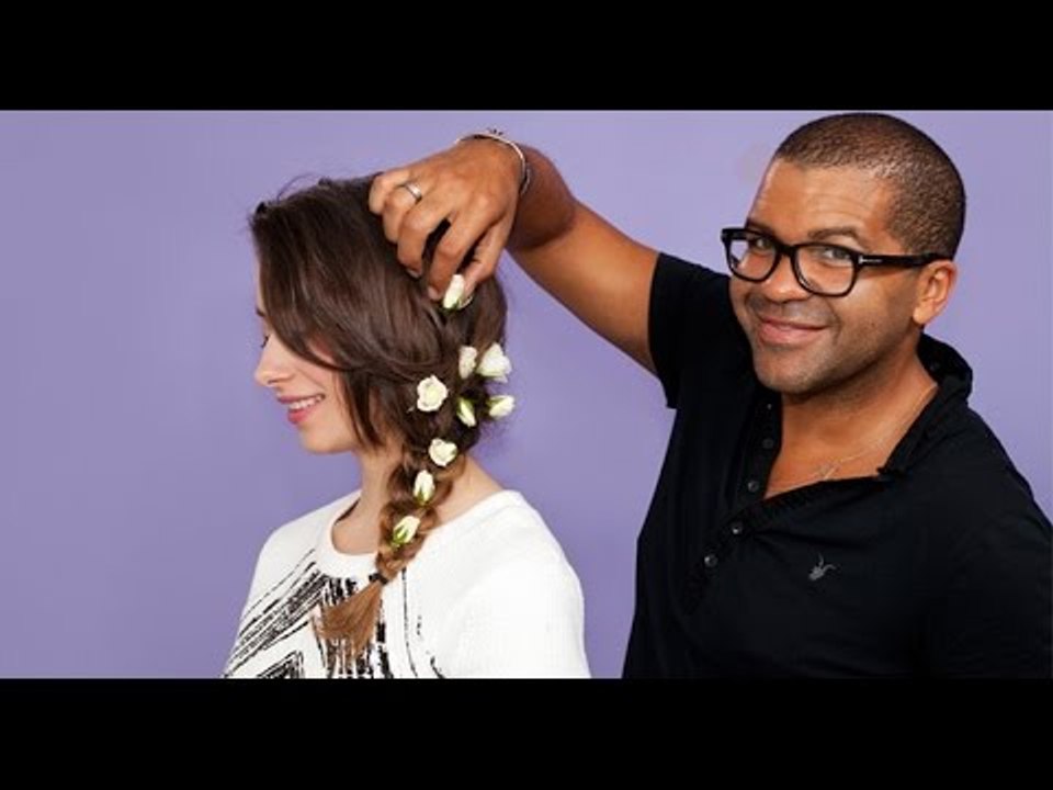Wedding Day Floral Braid | InstaMakeover | Refinery29