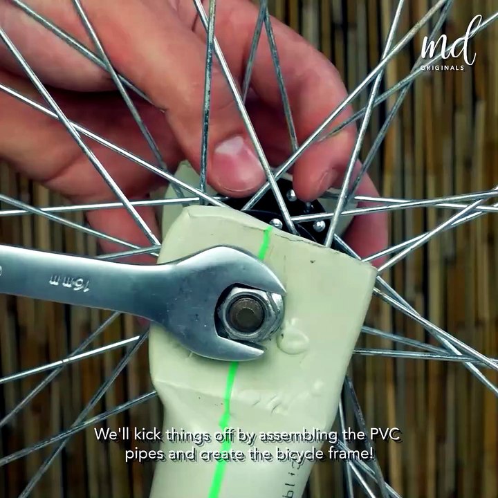 Building an electric bicycle from scratch using PVC pipes!🚲