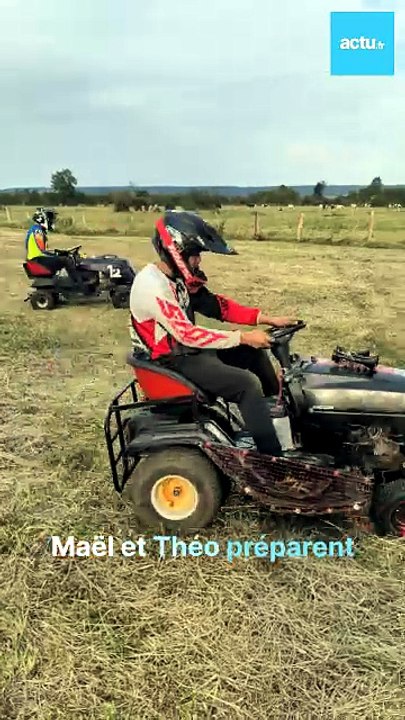 Deux jeunes vont participer à une course de tracteurs tondeuses